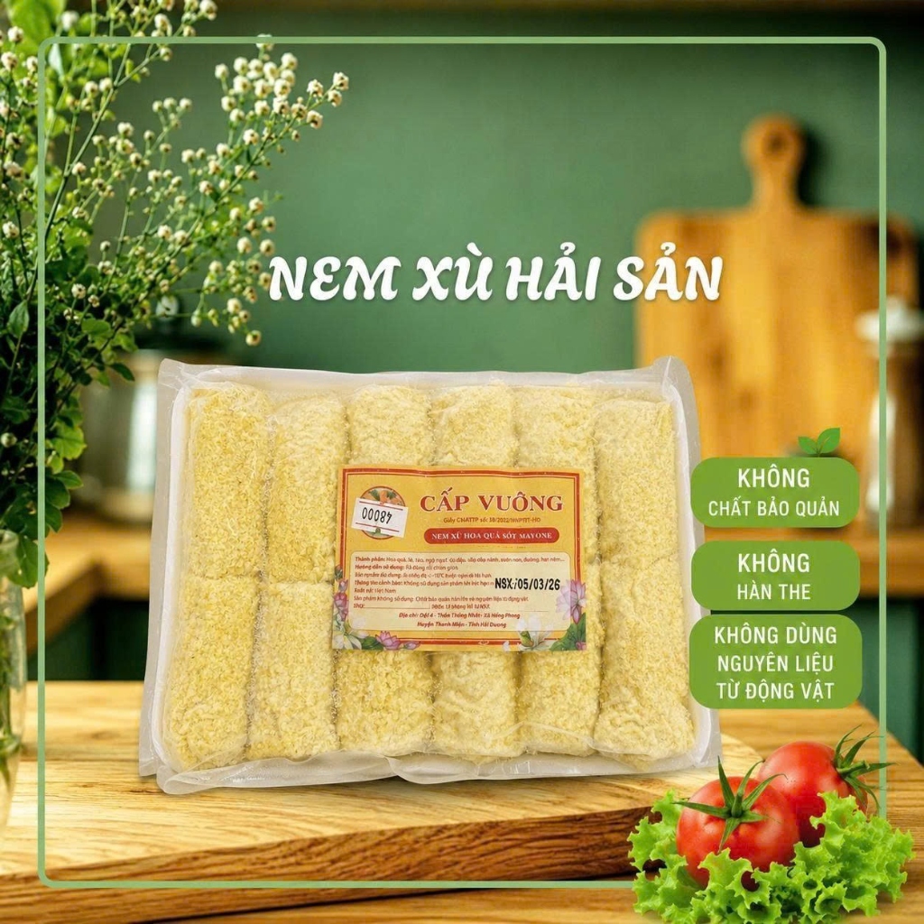 Nem Xù Hải Sản Chay Cấp Vuông